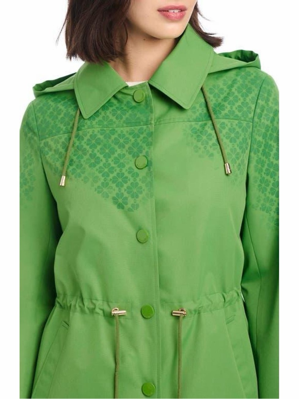 ‼️NEW Kate Spade Magic Print Green Hooded Rain Jacket